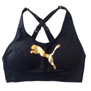 Puma Black Bra with Gold Logo